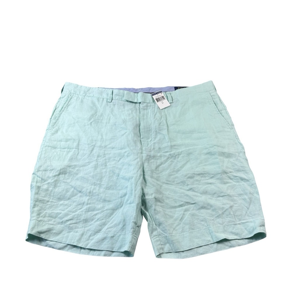 Polo Ralph Lauren Aqua Blue Pure Linen Mens Flat Front Short Size 42 NWT